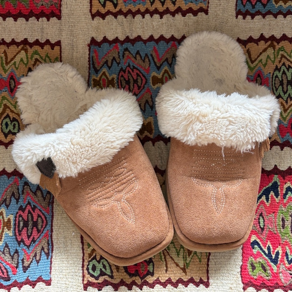 Cozy Tan Kids Slippers